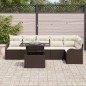 vidaXL Set da giardino 7 pezzi con cuscini in rattan sintetico marrone