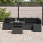 vidaXL Set Giardino in Rattan Nero da 7 Pezzi con Cuscini