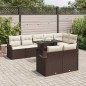 vidaXL Set da giardino 9 pezzi con cuscini marroni in rattan sintetico