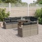 vidaXL Set Divano da Giardino 9 Pezzi con Cuscini Grigi in Rattan