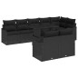 vidaXL Set Divano da Giardino 9 Pezzi con Cuscini Neri in Rattan Sintetico
