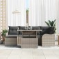 vidaXL Set Divano da Giardino 7 Pezzi con Cuscini in Rattan Sintetico Grigio