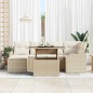 vidaXL Set da giardino di 7 pezzi con cuscini beige in rattan sintetico