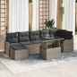 vidaXL Set di divani da giardino 8 pezzi con cuscini grigi in rattan sintetico