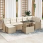 vidaXL Set da Giardino 8 Pezzi con Cuscini Beige in Rattan Sintetico