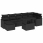 vidaXL Set di divani da giardino, 8 pezzi, cuscini in rattan sintetico nero
