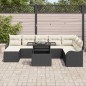 vidaXL Set di divani da giardino da 9 pezzi con cuscini in polirattan nero