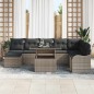 vidaXL Set di divani da giardino 9 pezzi con cuscini grigi in rattan