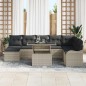 vidaXL Set da Giardino 9 Pezzi con Cuscini Grigio Chiaro in Rattan Sintetico
