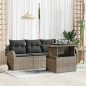 vidaXL Set di divani da giardino da 5 pezzi con cuscini grigi in polirattan