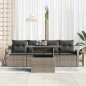 vidaXL Set di divani da giardino da 5 pezzi con cuscini grigi in polirattan