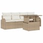 vidaXL Set di divano da giardino 5 pezzi con cuscini beige in rattan