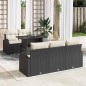 vidaXL Set da giardino a 6 pezzi in polirattan nero
