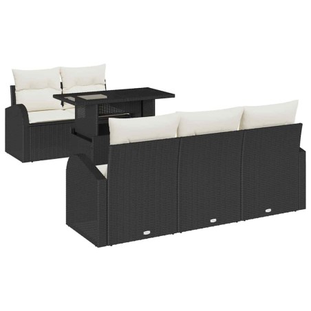 vidaXL Set da giardino a 6 pezzi in polirattan nero