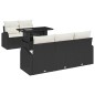 vidaXL Set da giardino a 6 pezzi in polirattan nero