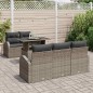 vidaXL Set Divano da Giardino 6 Pezzi con Cuscini Grigi in Rattan Sintetico