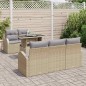 vidaXL Set di Divani da Giardino a 6 Pezzi in Rattan Sintetico con Cuscini Beige