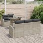 vidaXL Set da Giardino 6 Pezzi con Cuscini Grigio Chiaro in Poly Rattan