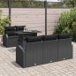 vidaXL Set di Divani da Giardino a 6 Pezzi con Cuscini in Rattan Sintetico Nero