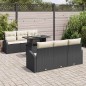 vidaXL Set Divani Giardino 7 Pezzi con Cuscini in Rattan Nero vidaXL Set Divani Giardino 7 Pezzi con Cuscini in Rattan Nero
