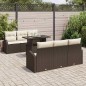 vidaXL Set da giardino in 7 pezzi con cuscini - Rattan sintetico marrone