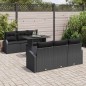 vidaXL Set di Divani da Giardino in 7 Pezzi con Cuscini in Rattan Sintetico Nero