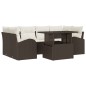 vidaXL Set divano da giardino 7 pezzi con cuscini rattan poly marrone