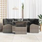 vidaXL Set da giardino di 7 pezzi con cuscini grigi in polyrattan