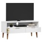 Mobile TV MOLDE Bianca 106x40x49 cm in Legno Massello di Pino Mobile TV MOLDE Bianca 106x40x49 cm in Legno Massello di Pino
