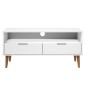 Mobile TV MOLDE Bianca 106x40x49 cm in Legno Massello di Pino Mobile TV MOLDE Bianca 106x40x49 cm in Legno Massello di Pino
