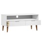 Mobile TV MOLDE Bianca 106x40x49 cm in Legno Massello di Pino Mobile TV MOLDE Bianca 106x40x49 cm in Legno Massello di Pino