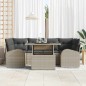 vidaXL Set divano da giardino 7 pezzi con cuscini grigio chiaro in rattan