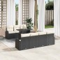 vidaXL Set di Divani da Giardino 8 Pezzi con Cuscini Nero in Rattan Sintetico.