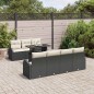 vidaXL Set di Divani da Giardino 8 Pezzi con Cuscini Nero in Rattan Sintetico.