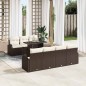 vidaXL Set di divani da giardino 8 pezzi con cuscini in polyrattan marrone