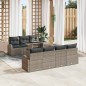 vidaXL Set da Giardino di 8 Pezzi con Cuscini Grigio in Poly Rattan