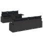 vidaXL Set di divani da giardino 8 pezzi con cuscini in polirattan nero