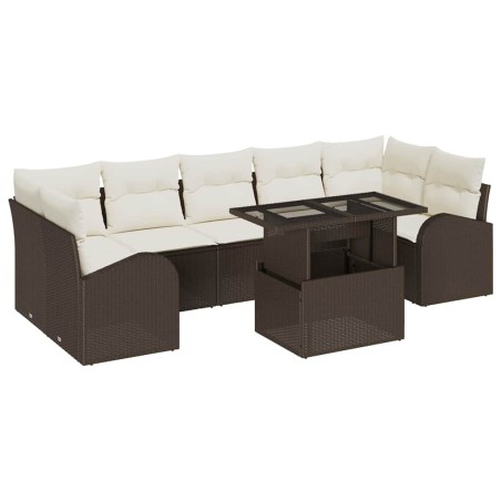 vidaXL Set da Giardino con 8 Pezzi e Cuscini in Rattan Sintetico