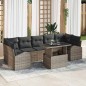 vidaXL Set di divani da giardino 8 pezzi con cuscini grigi in rattan