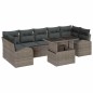 vidaXL Set di divani da giardino 8 pezzi con cuscini grigi in rattan