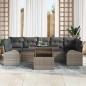 vidaXL Set di divani da giardino 8 pezzi con cuscini grigi in rattan