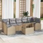 vidaXL Set da Giardino 8 Pezzi con Cuscini Beige, Rattan e Polipropilene