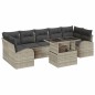 vidaXL Set di divani da giardino di 8 pezzi con cuscini, in rattan polipropilene grigio chiaro.