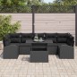 vidaXL Set di Divani da Giardino in 8 Pezzi con Cuscini in Rattan Sintetico Nero