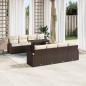 vidaXL Set di Divani da Giardino da 9 Pezzi con Cuscini Marrone Rattan Polietileno vidaXL Set di Divani da Giardino da 9 Pezzi con Cuscini Marrone Rattan Polietileno