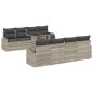 vidaXL Set di divani da giardino da 9 pezzi con cuscini, in rattan polimero grigio chiaro