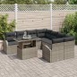 vidaXL Set da Giardino di 9 Pezzi con Cuscini Grigi in Polirattan