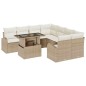 vidaXL Set di divani da giardino da 9 pezzi con cuscini beige in polirattan