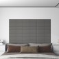 Pannelli Murali 12 pz Grigio Chiaro 60x15 cm Tessuto 1,08 m² Pannelli Murali 12 pz Grigio Chiaro 60x15 cm Tessuto 1,08 m²