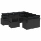 vidaXL Set Giardino 9 Pezzi in Rattan Polyrattan Nero con Cuscini
